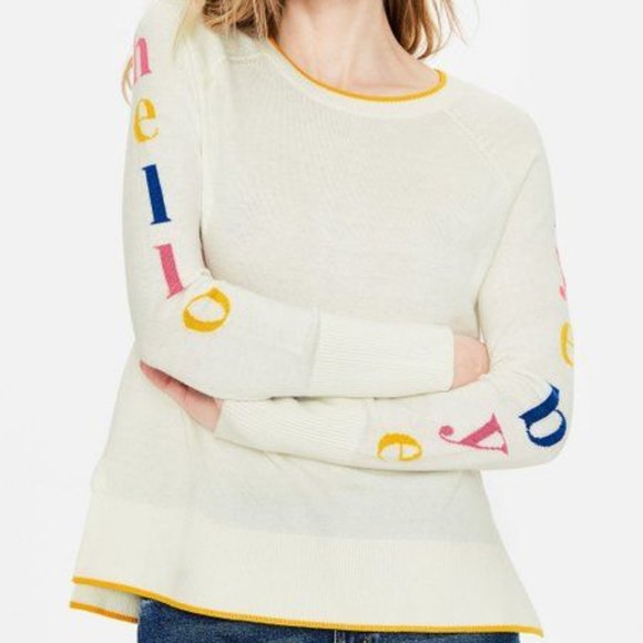 Boden Sweaters - Boden Ivory 'Hello Bye Bye' Penny Wool-Blend Pullover Sweater